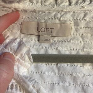 LOFT Ivory Textured Top